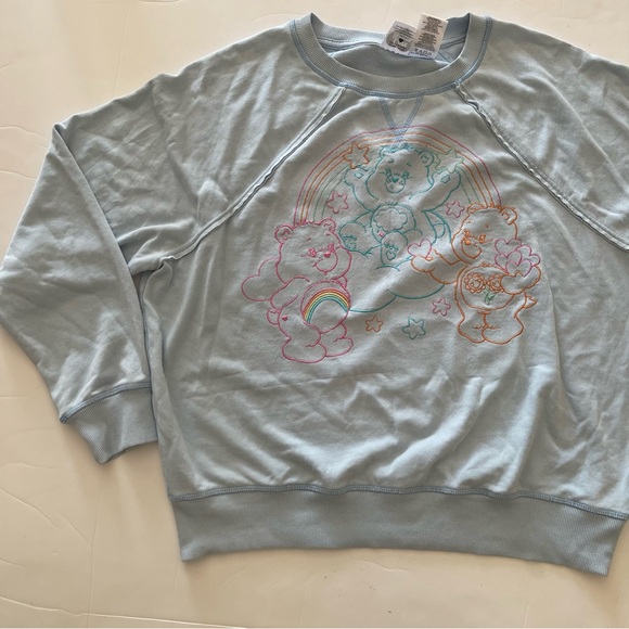 Carebears Blue Embroidered Crewneck Kids Sweater - Picture 2 of 6